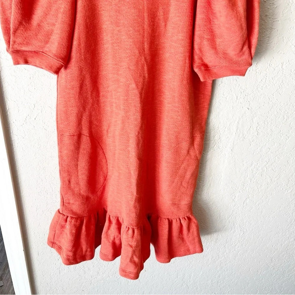 ULLA Johnson Landry Puff Sleeve Sweatshirt Dress in Chili Red Orange P XS - Picture 5 of 16